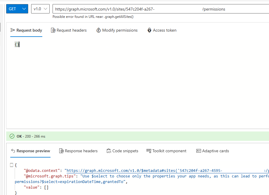 Graph Explorer for SPO site 