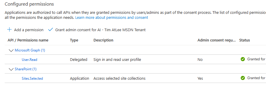 API Permissions