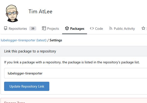 Linking a package to a repository